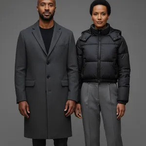 Detail of our AI image: Short black puffer jacket