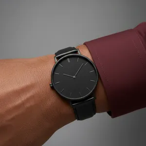 Detalle de nuestra imagen IA: Reloj de esfera negra