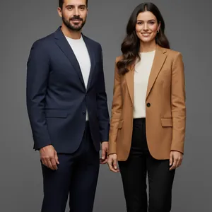 Detail of our AI image: Camel blazer (her)