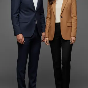 Detail of our AI image: Navy dress trousers
