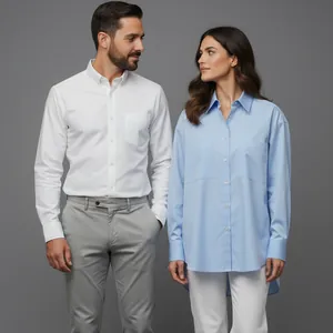 Detail of our AI image: White oxford shirt