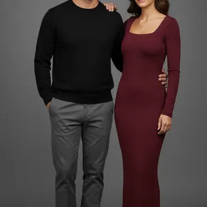 Detail of our AI image: Burgundy maxi dress (her)